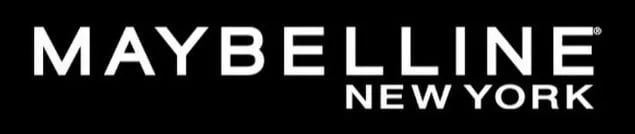 Logo Maybelline New York letras blancas sobre fondo negro