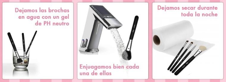 Cómo limpiar las brochas de maquillaje
